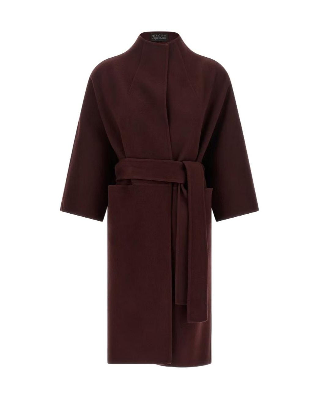 Gianluca Capannolo Red Jane Belted Kimono-Sleeve Coat