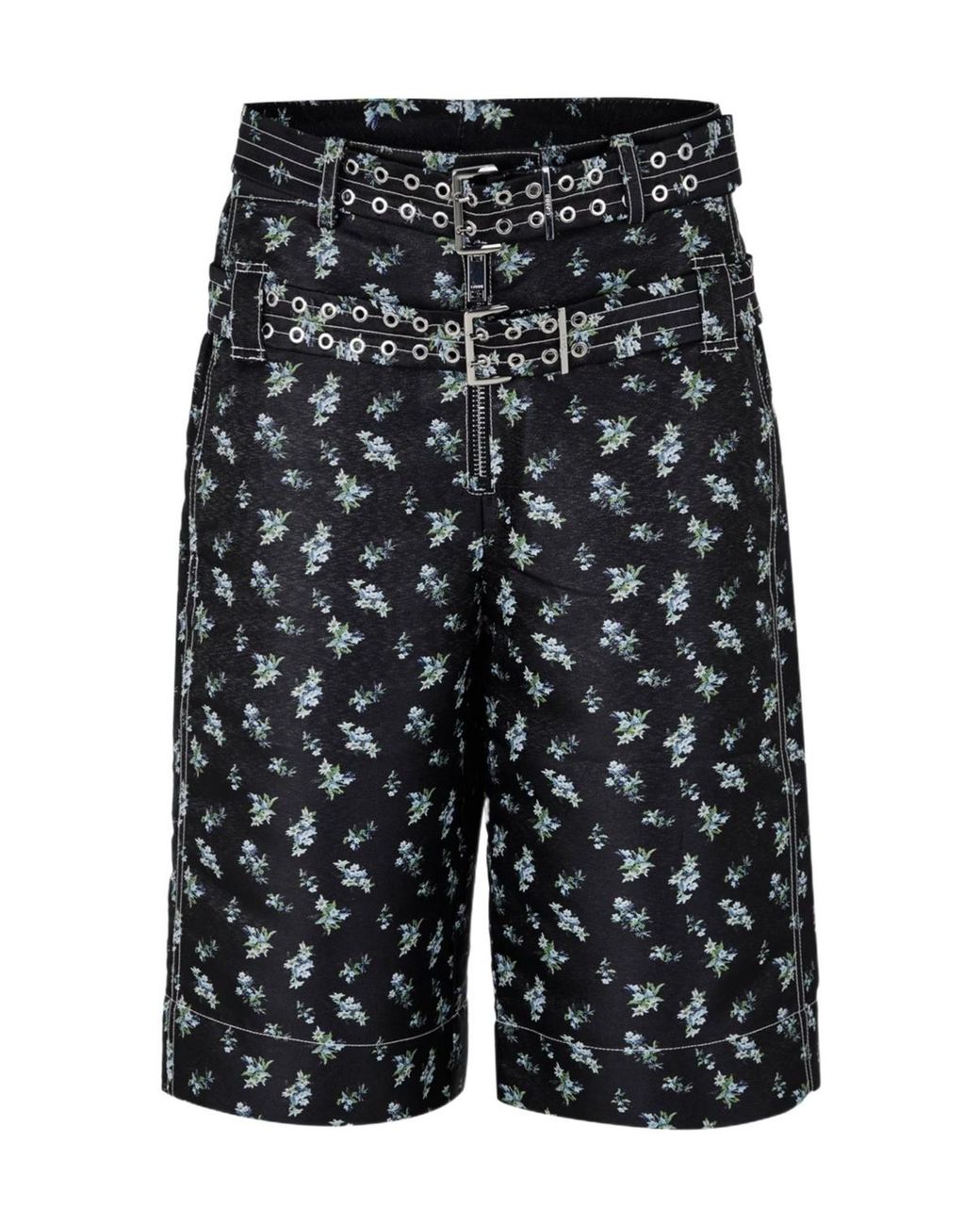 Ganni Black Jacquard Shorts
