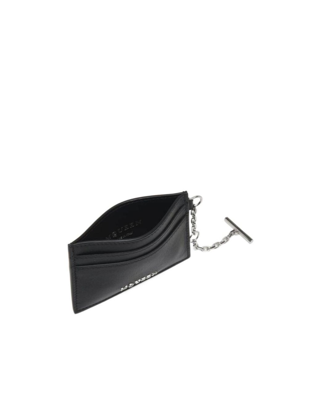 McQueen Black Sling Logo Plaque Card Holder