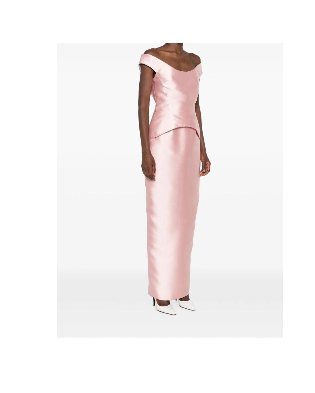 Solace London Pink Off-The-Shoulder Dress