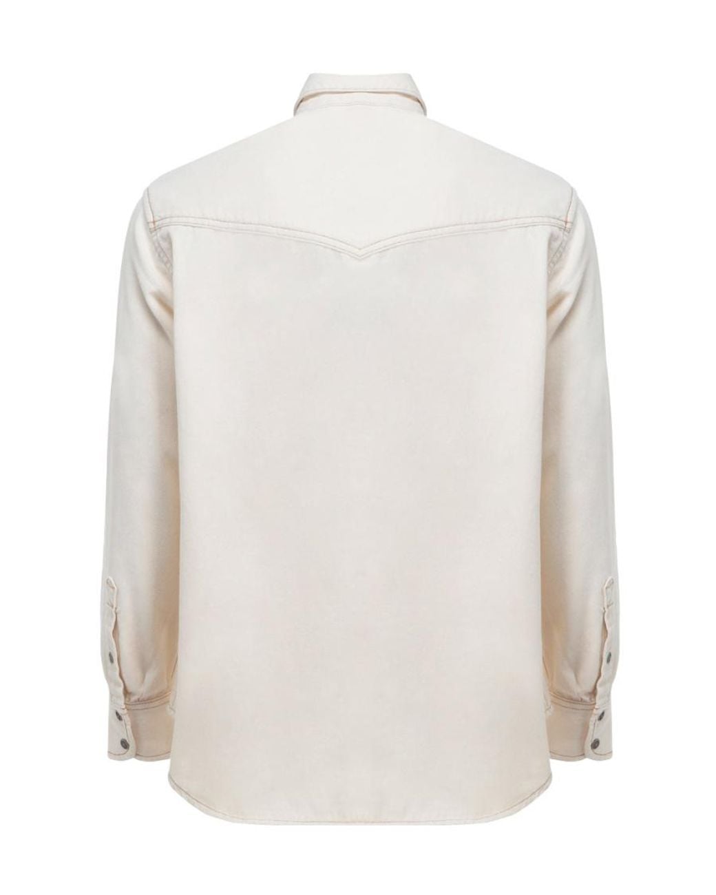 DIESEL White Logo-Embroidered Denim Shirt for men
