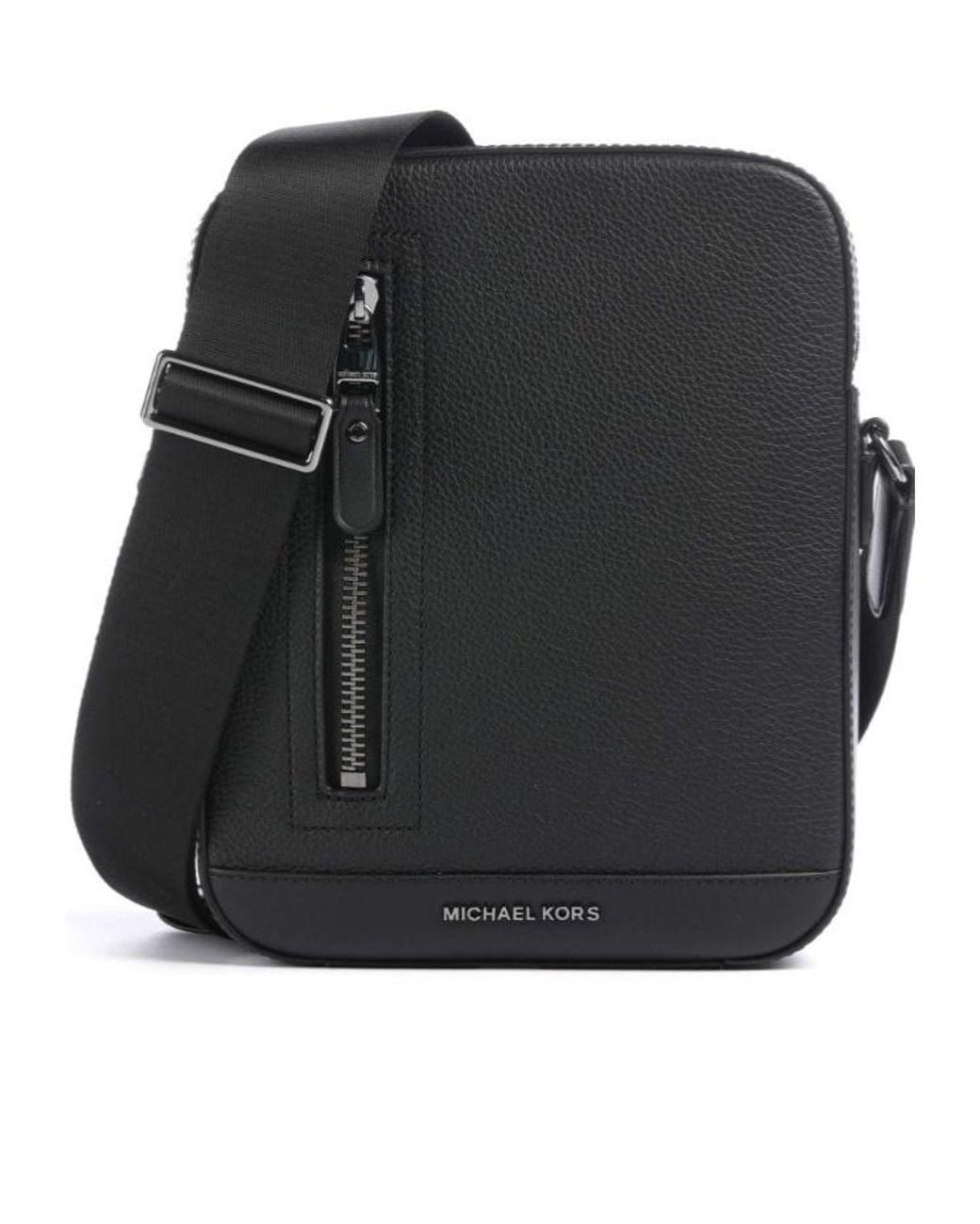 Michael Kors Black Hudson Logo Lettering Flight Bag for men