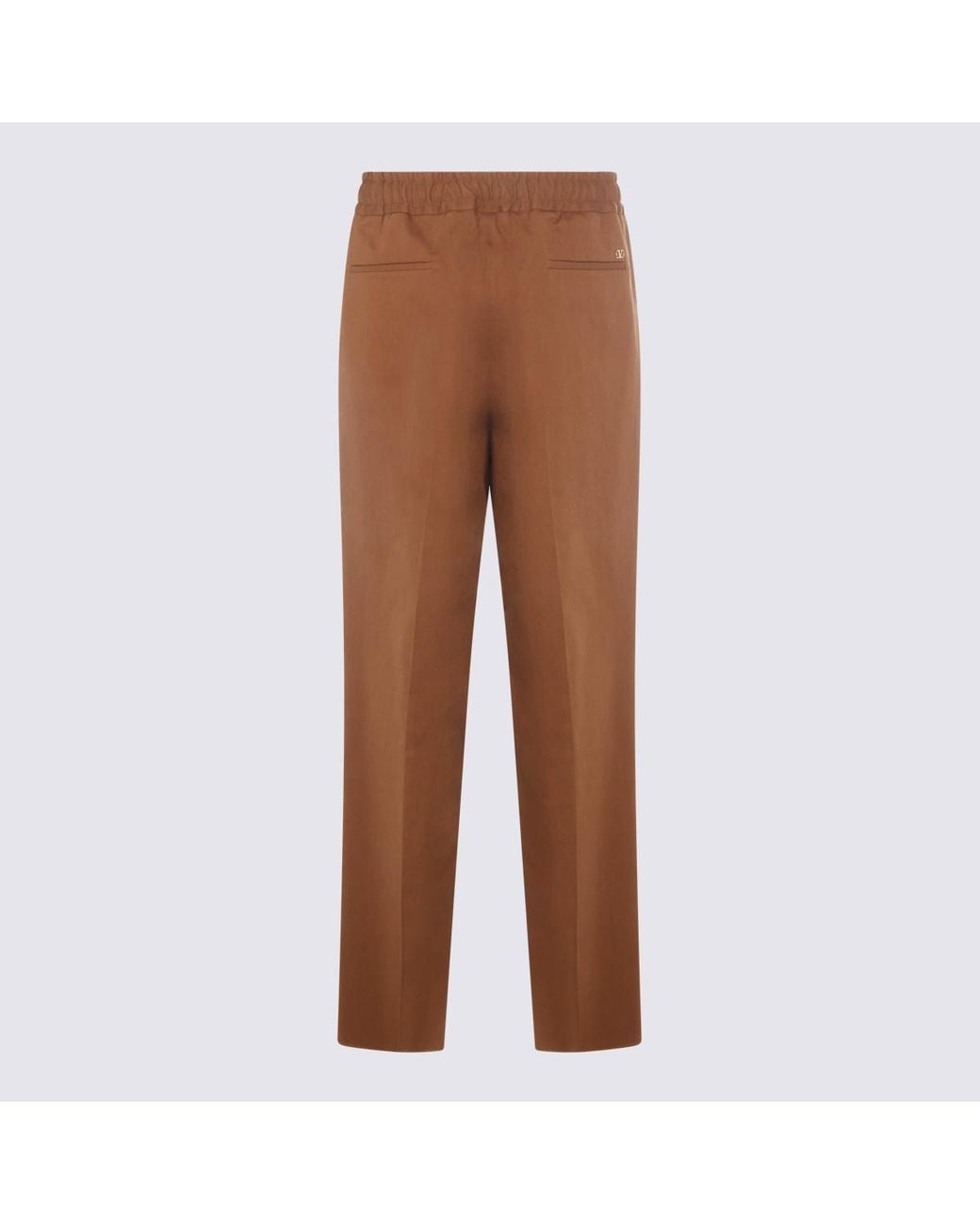 Valentino Brown Pleat Detailed Drawstring Pants for men