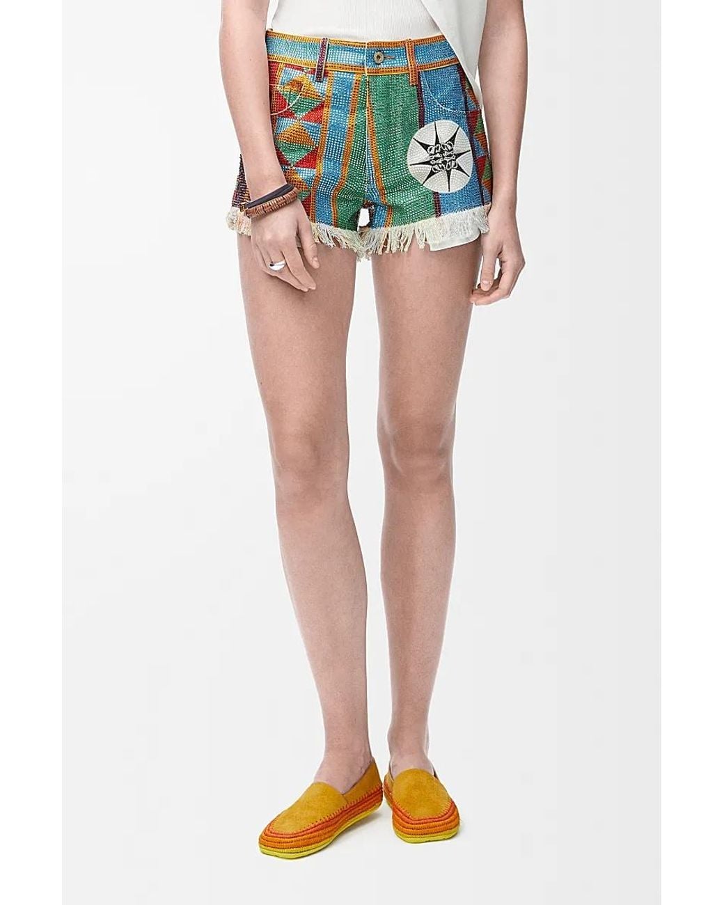 Loewe White Embellished Shorts
