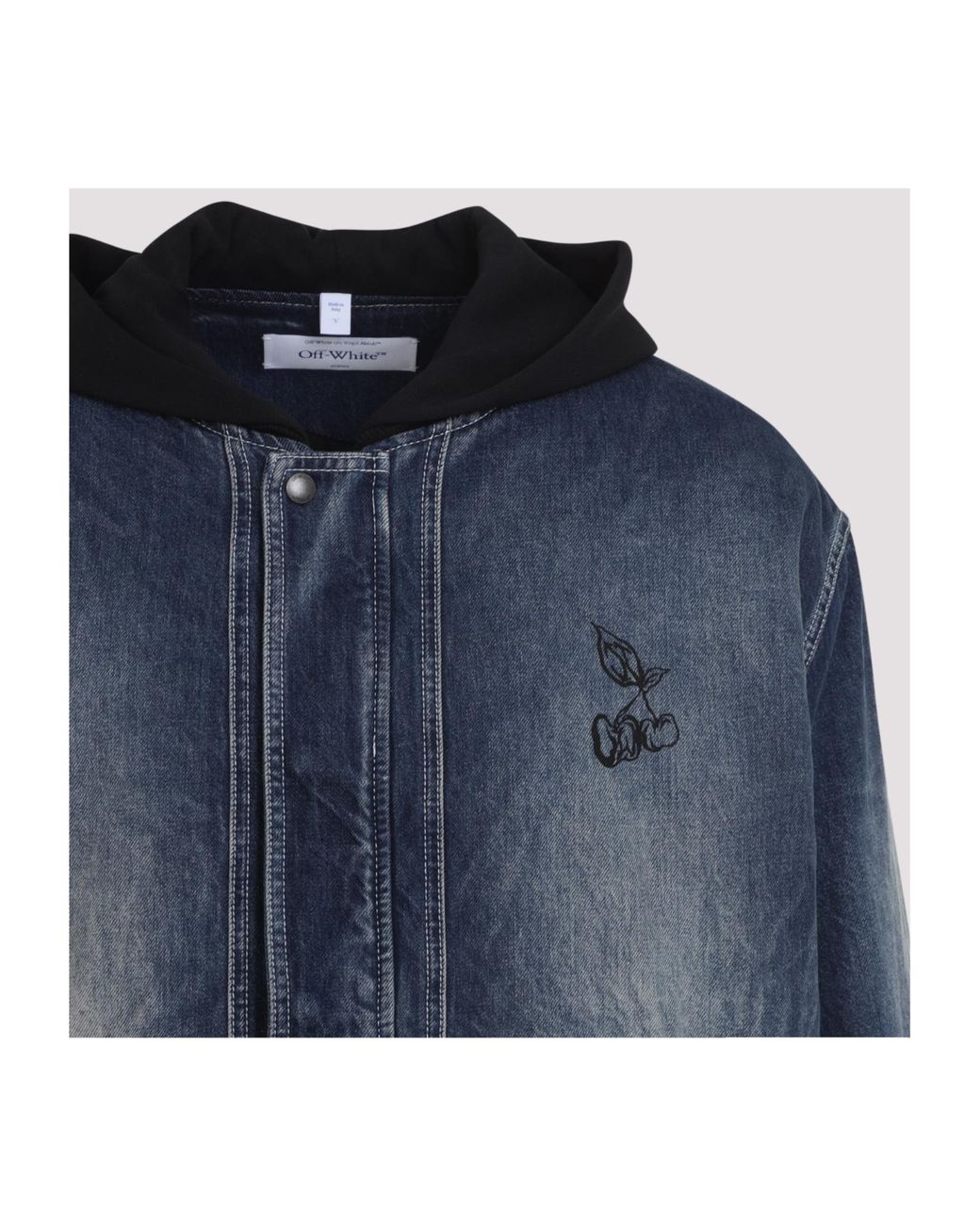 Off-White c/o Virgil Abloh Blue Cherry Fleece Hooded Jacket for men