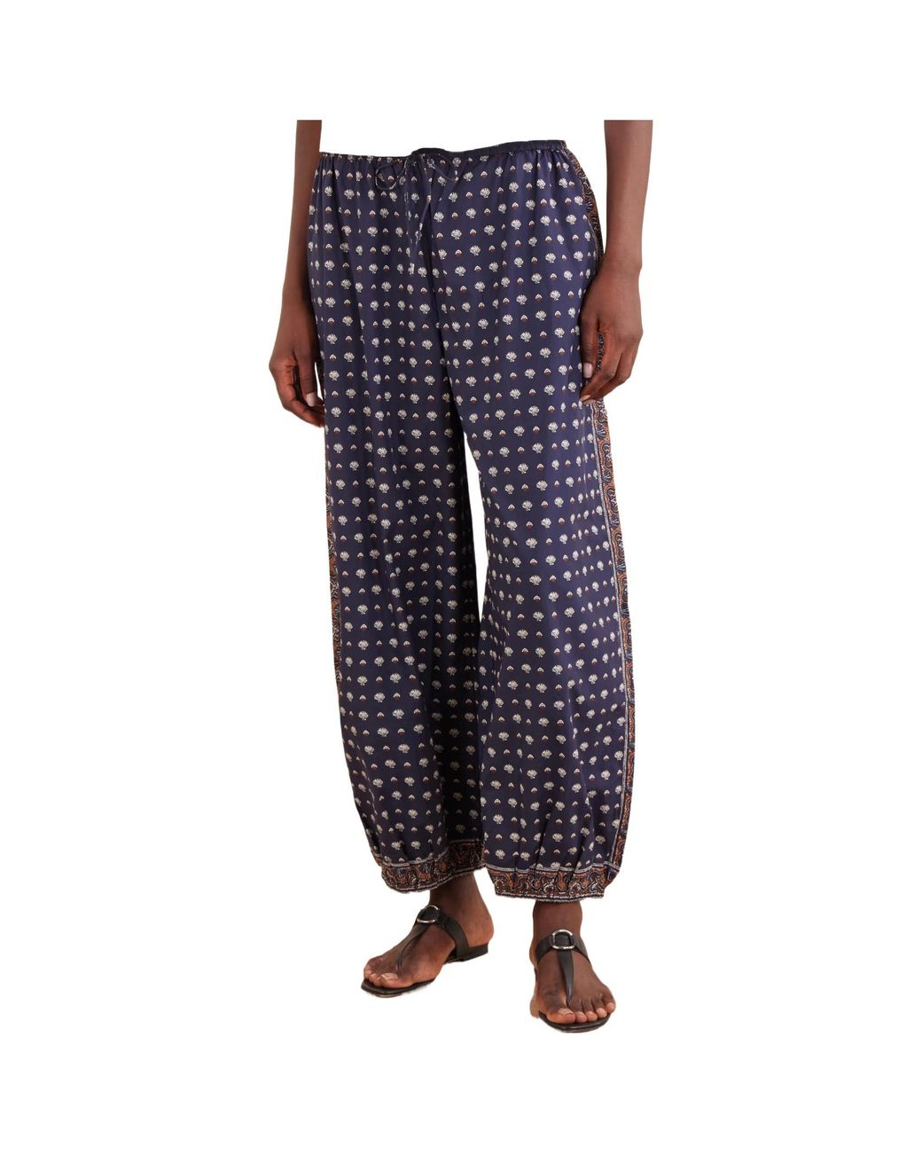 Doen Blue Yarrow Printed Cotton Pants