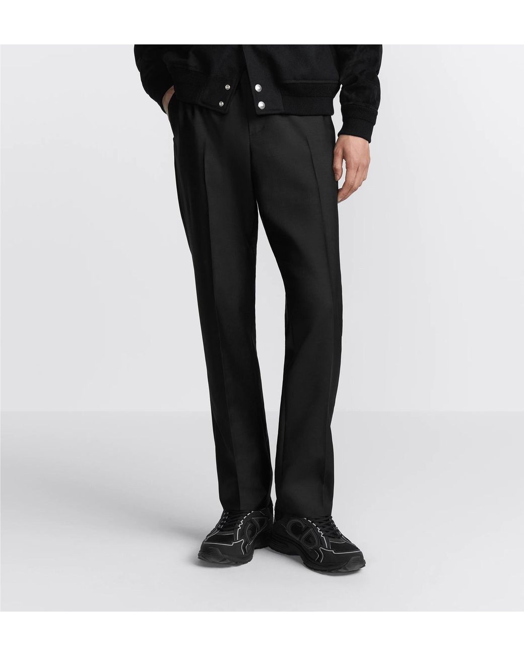 Dior Black Homme High Waisted Straight-Leg Pants for men