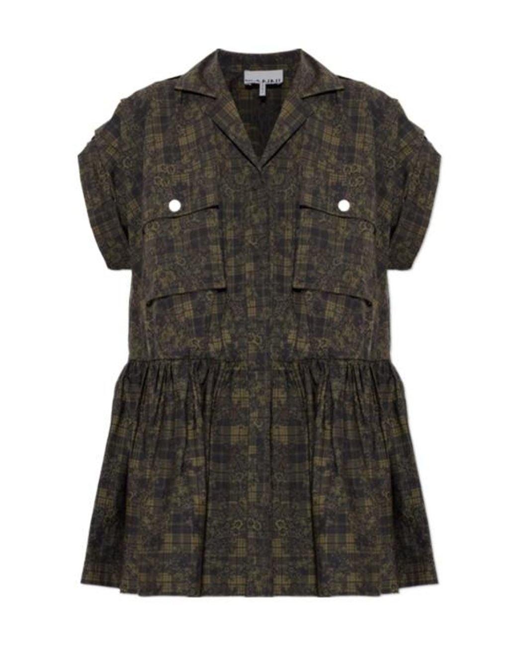 Ganni Black Floral Print Mini Dress