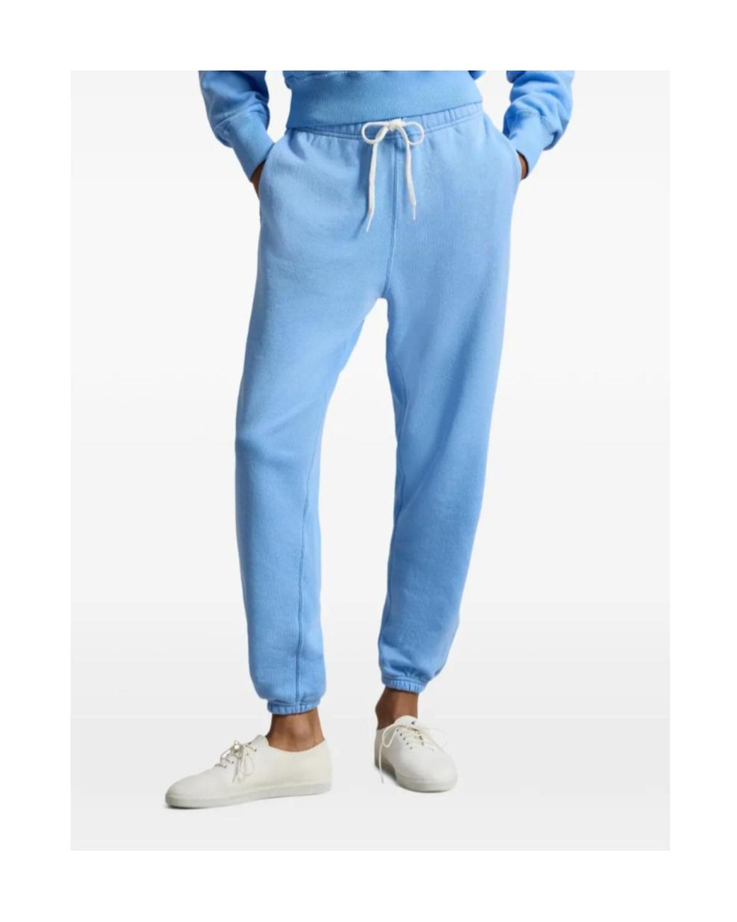 Ralph Lauren Blue Polo Logo-Embroidered Drawstring Pants