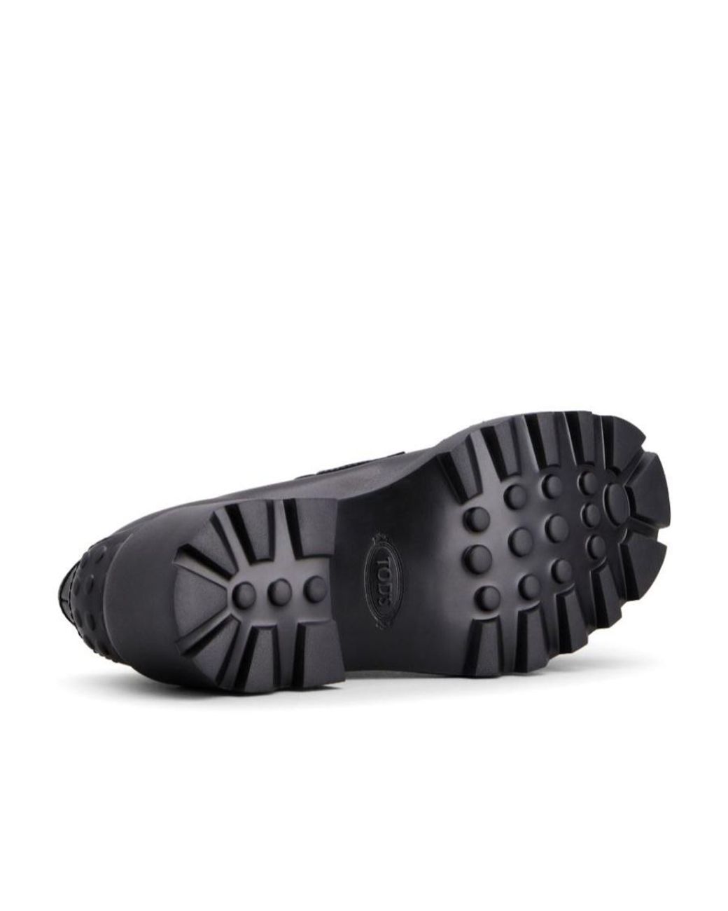 Tod's Black Logo-Buckle Almond Toe Loafers
