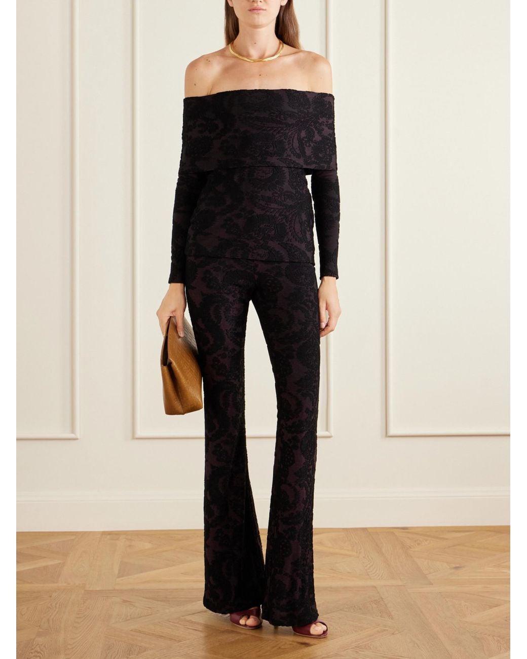 Etro Black High-Waist Flared Trousers