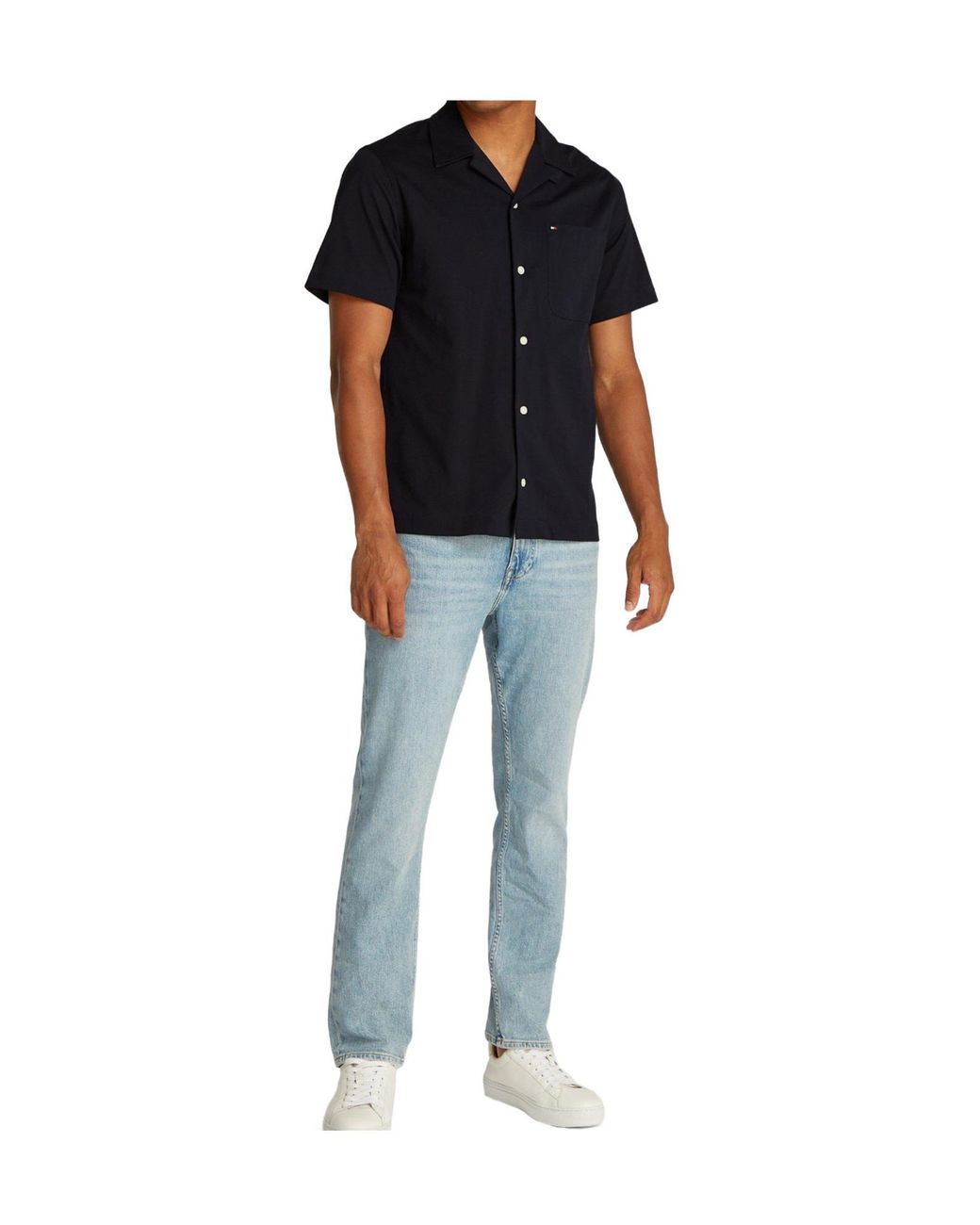 Tommy Hilfiger Blue Campcollar Shortsleeve Shirt for men