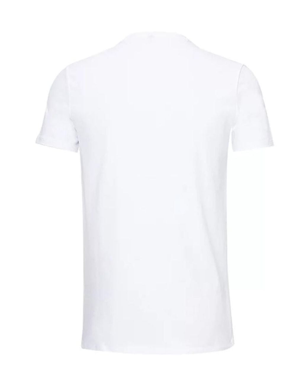 Armani Jeans White Hit The Letter Round-Neck T-Shirt for men