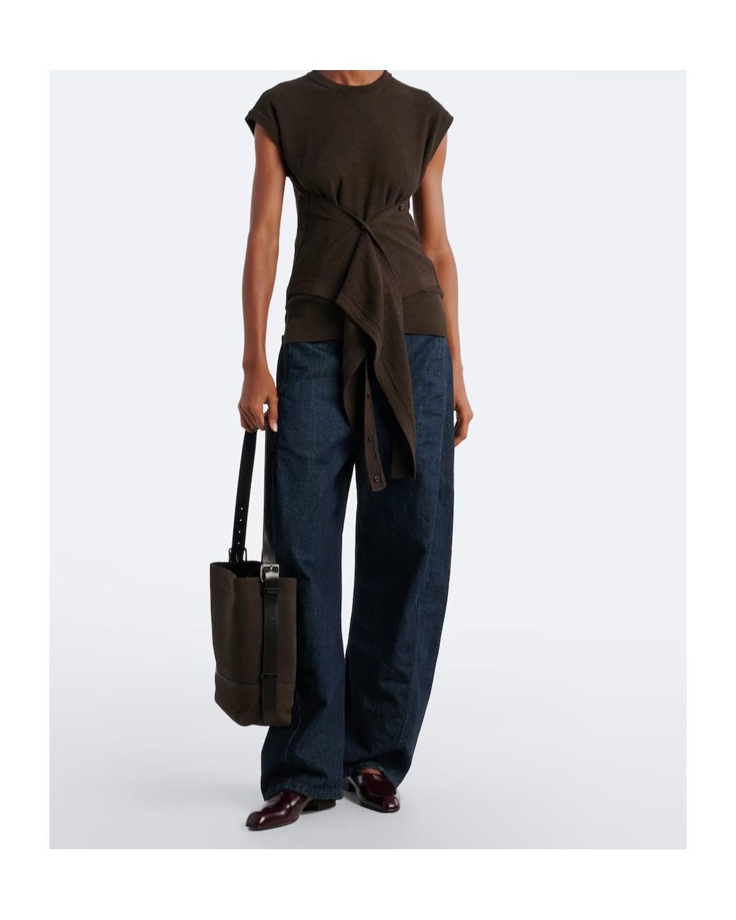 Lemaire Black Medium Leather Shoulder Bag