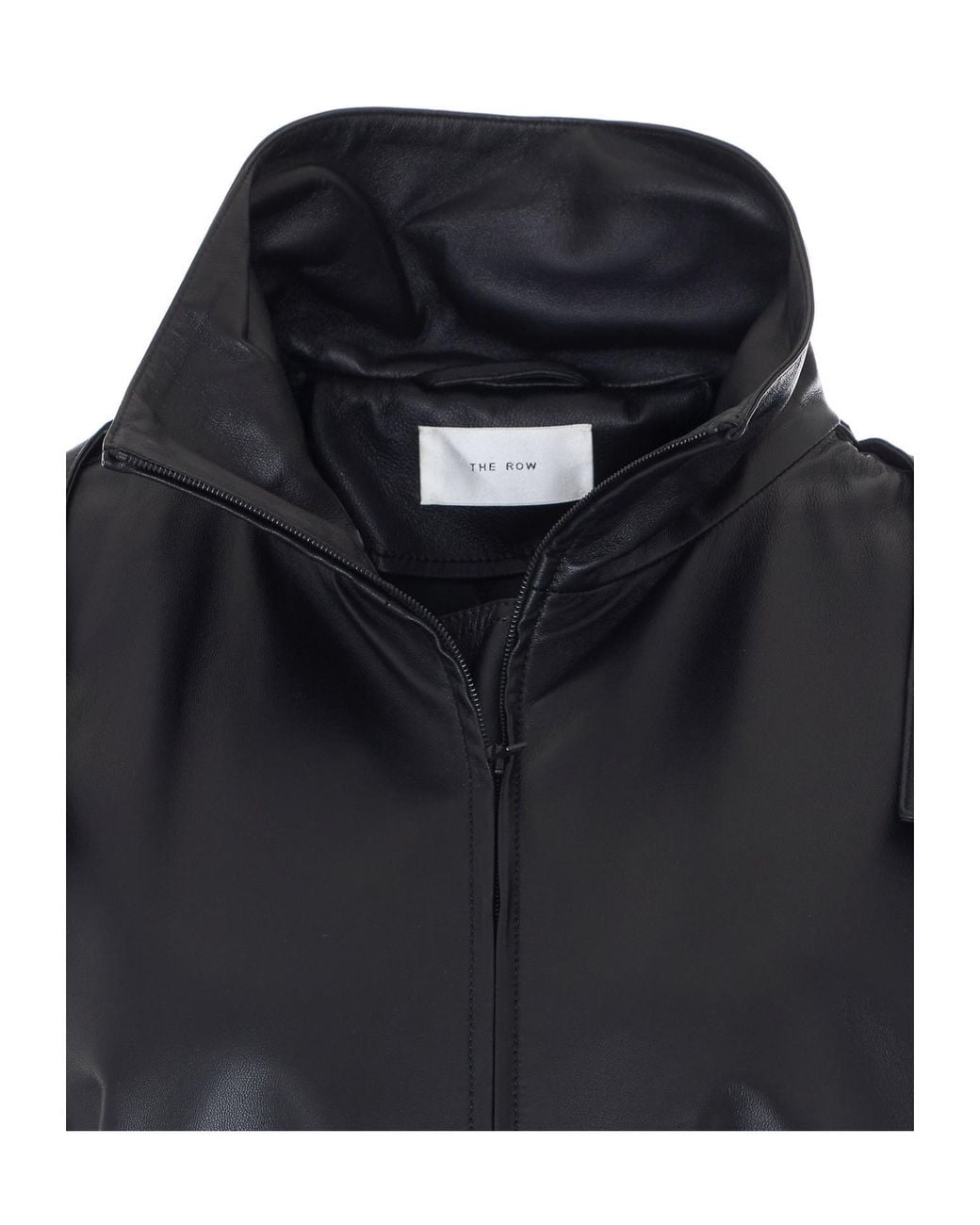 The Row Blue Cassandre Leather Coat