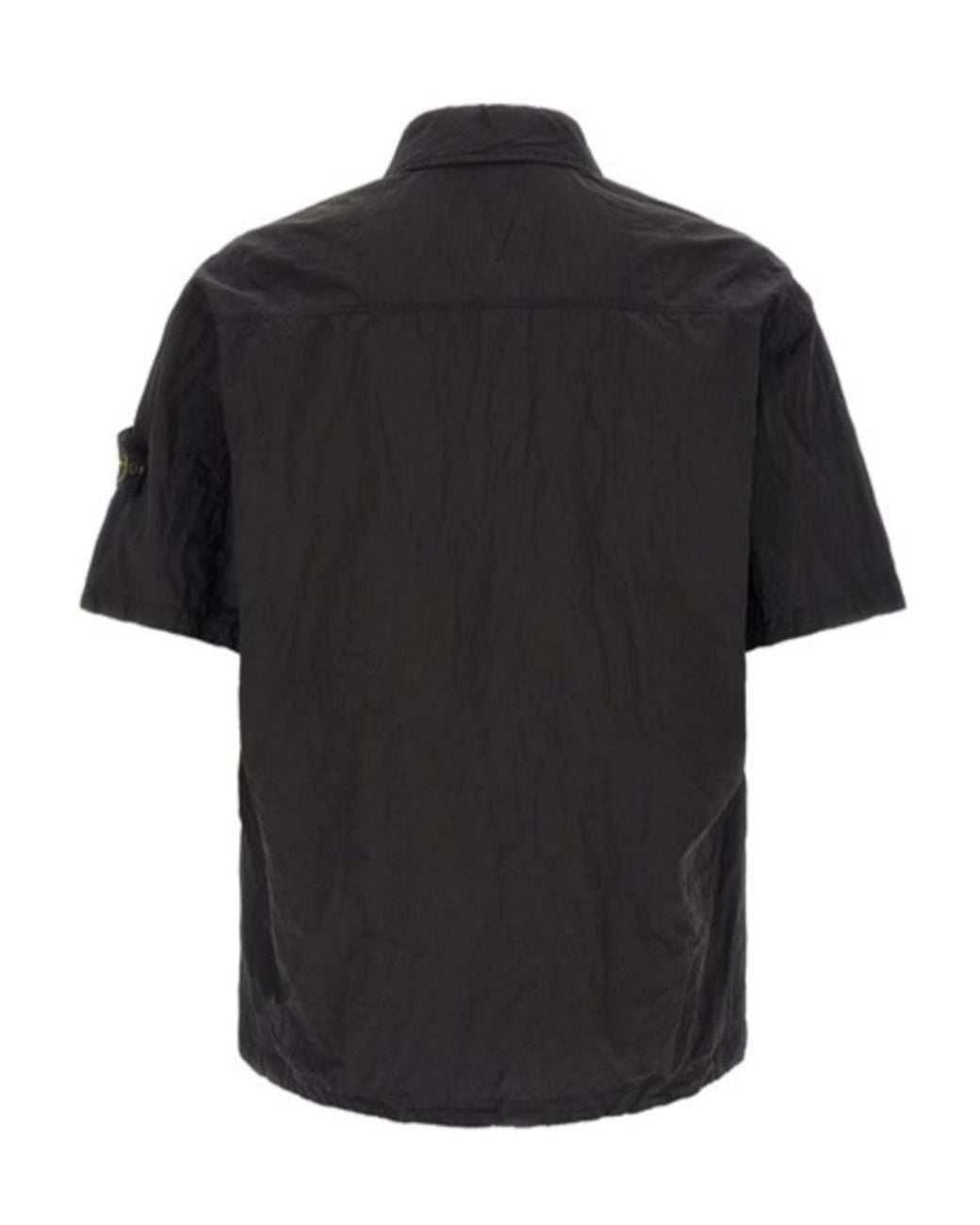 Stone Island Black Zip Pocket Short-Sleeve Shirt for men