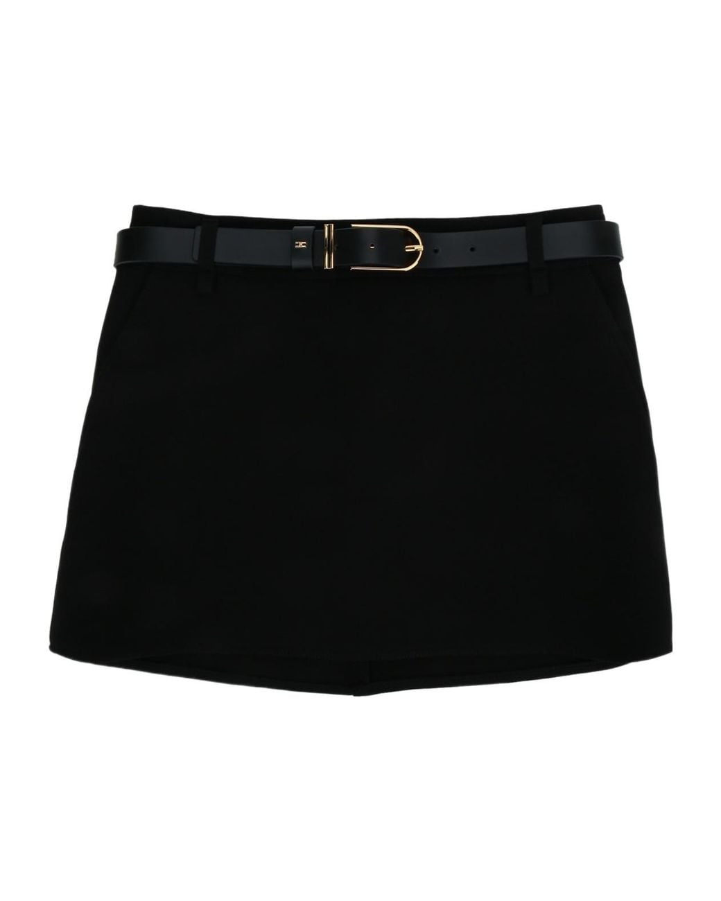 Elisabetta Franchi Black Belted Mini Skirt