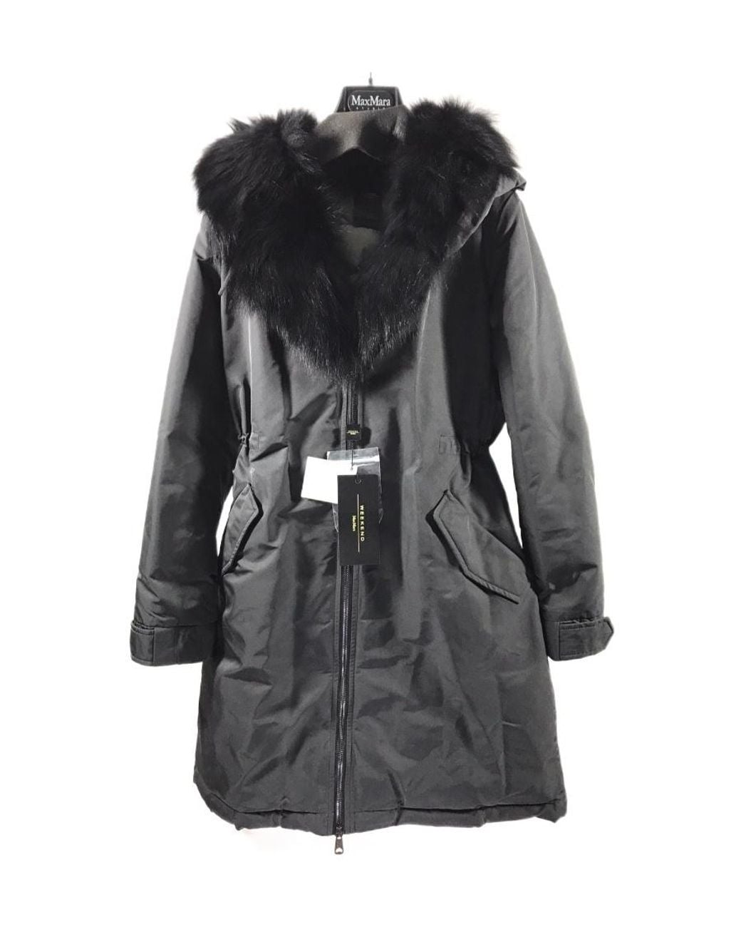 Weekend by Maxmara Black Logo Hooded Down Jacket