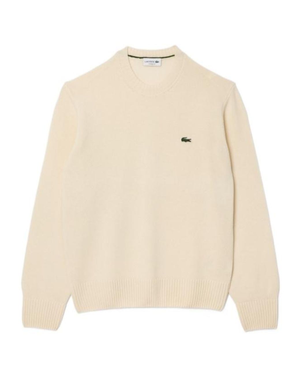 Lacoste Natural Logo Patch Crewneck Jumper for men