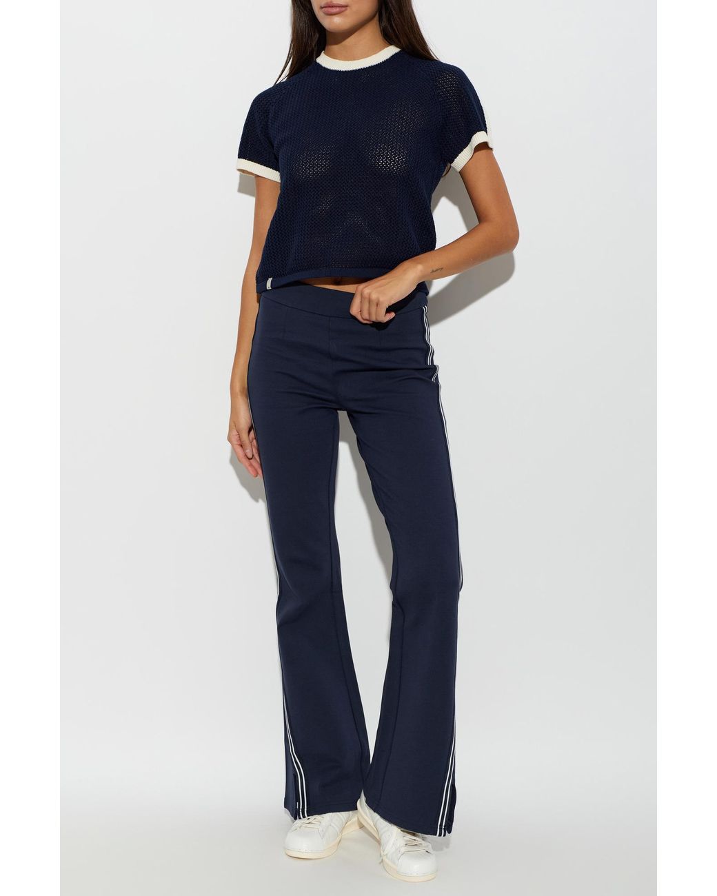 The Upside Blue Fenway Mesh Knit Top
