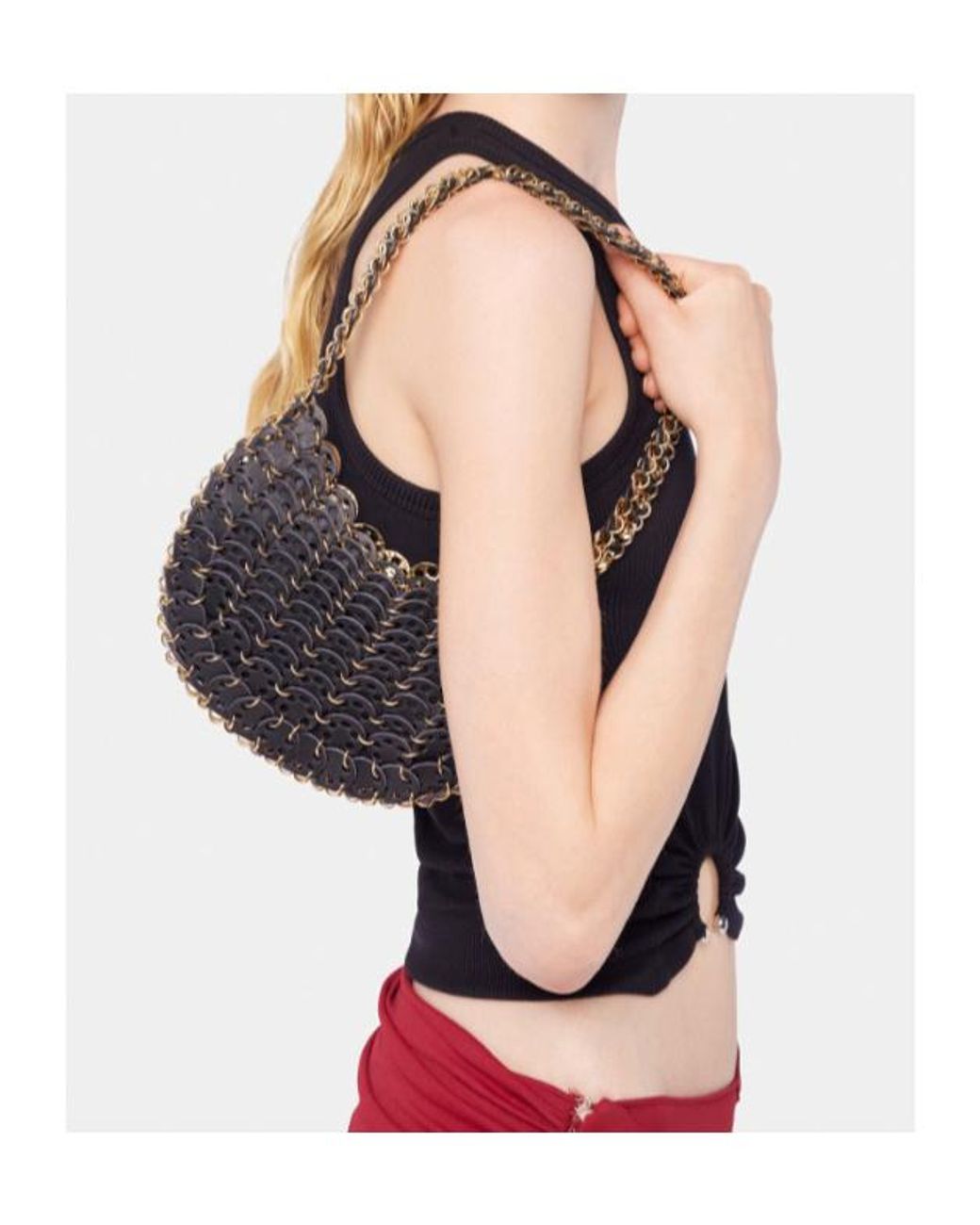 Rabanne Black Rabanne Chain-Link Mini Shoulder Bag