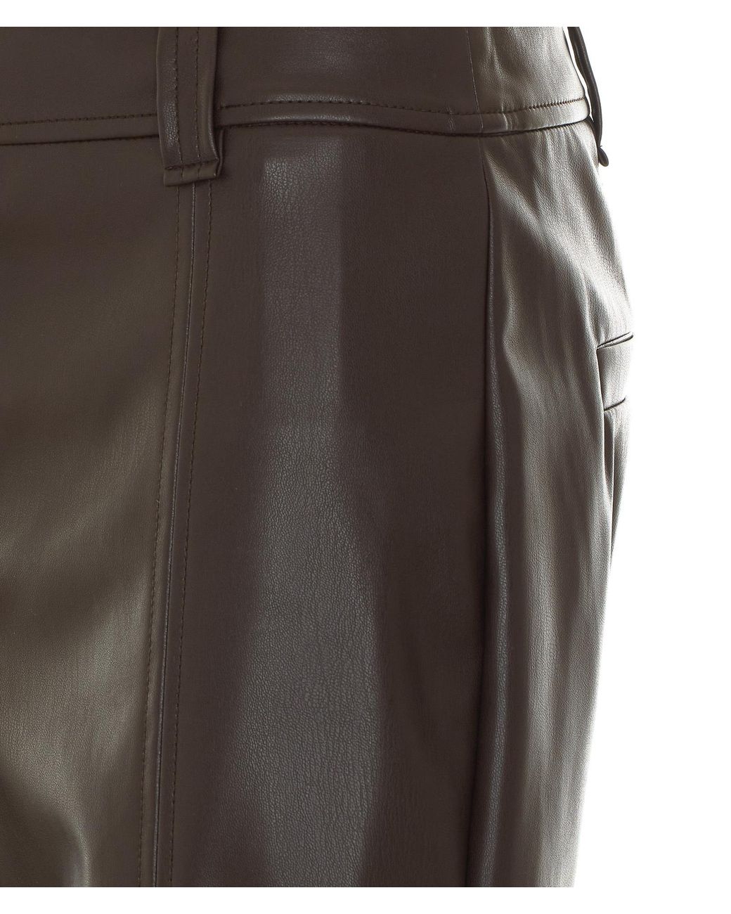 Liu Jo Brown Faux Leather Wide-Leg Pants