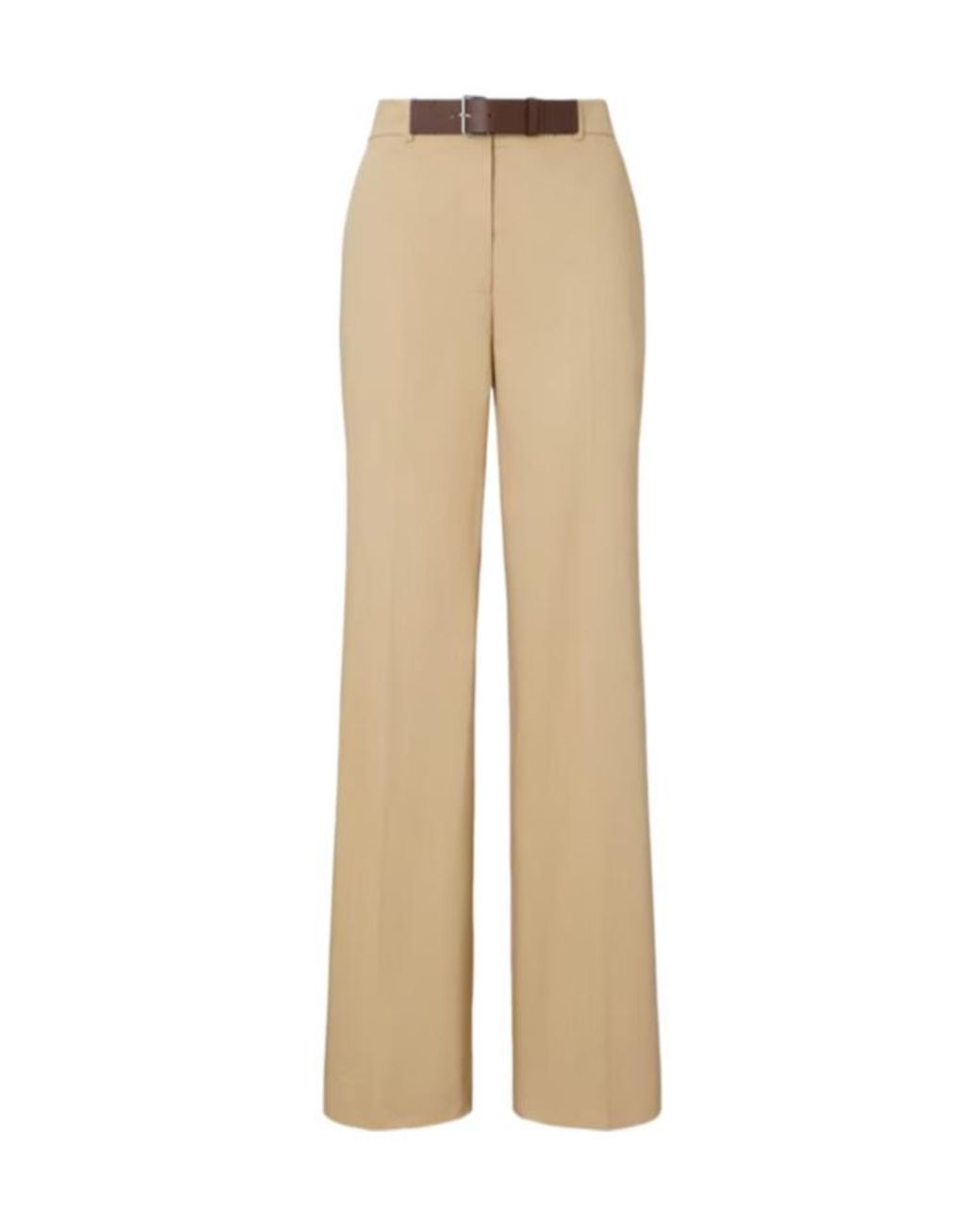 Tory Burch Natural Belted Wide-Leg Pants