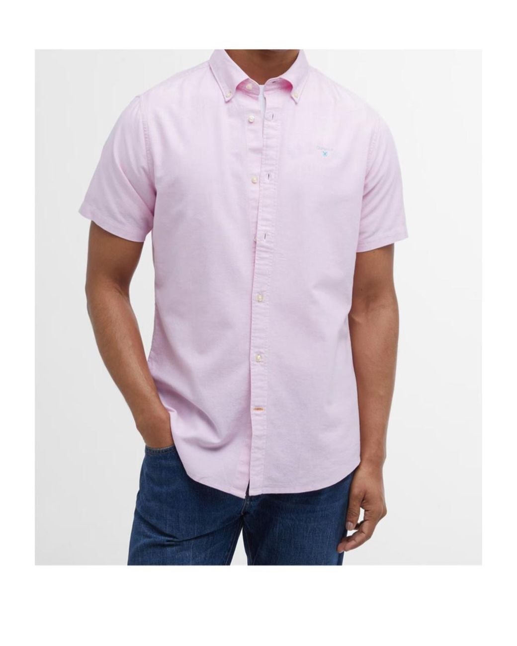 Barbour Pink Logo Short-Sleeved Shirt for men