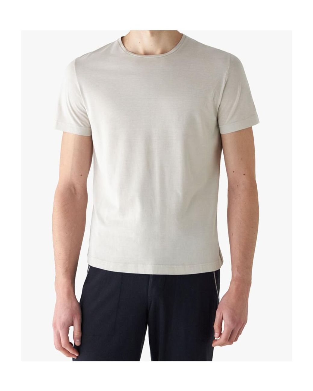 Loro Piana White Short-Sleeved Jersey T-Shirt for men