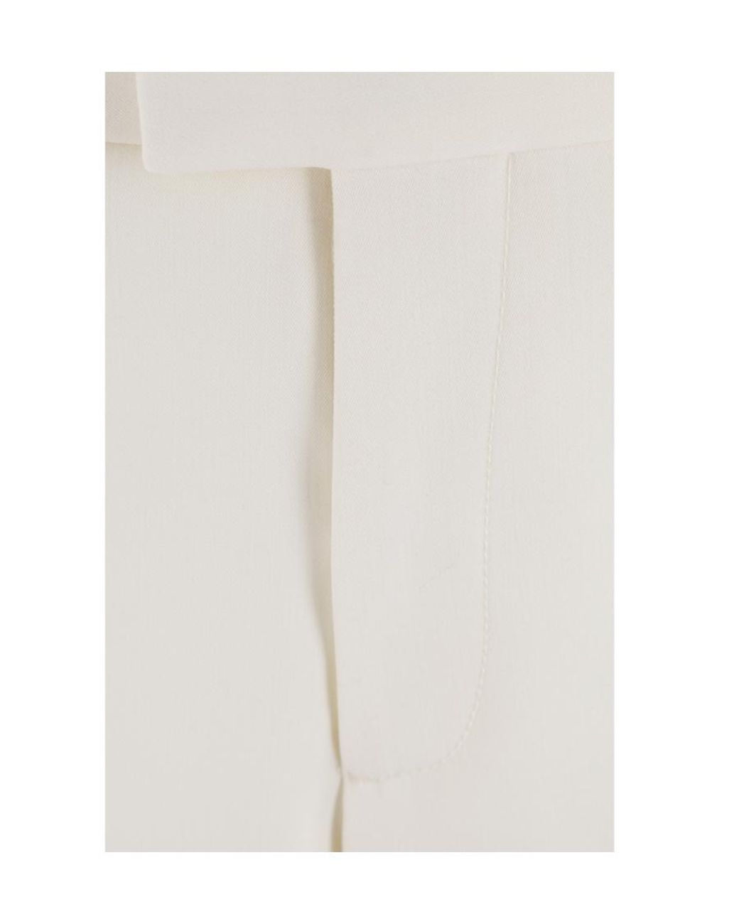 Bottega Veneta White Straight-Leg Turn Up Hem Trousers