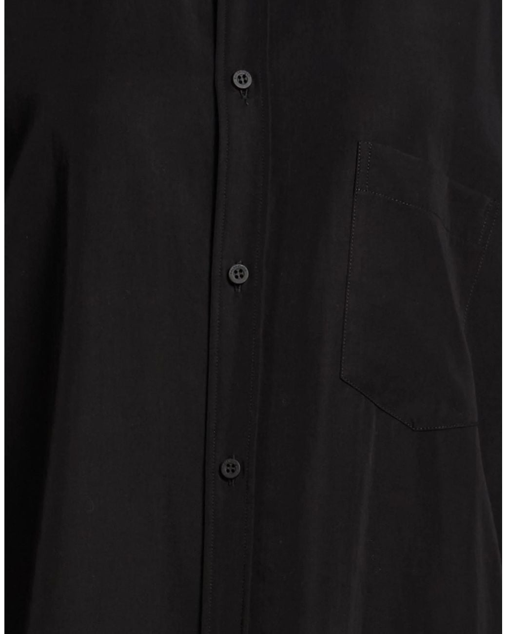 Balenciaga Black Long-Sleeve Solid Color Shirt