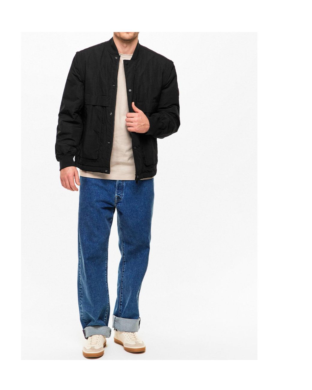 Boss Black Quilted Stand-Collar Jacket for men