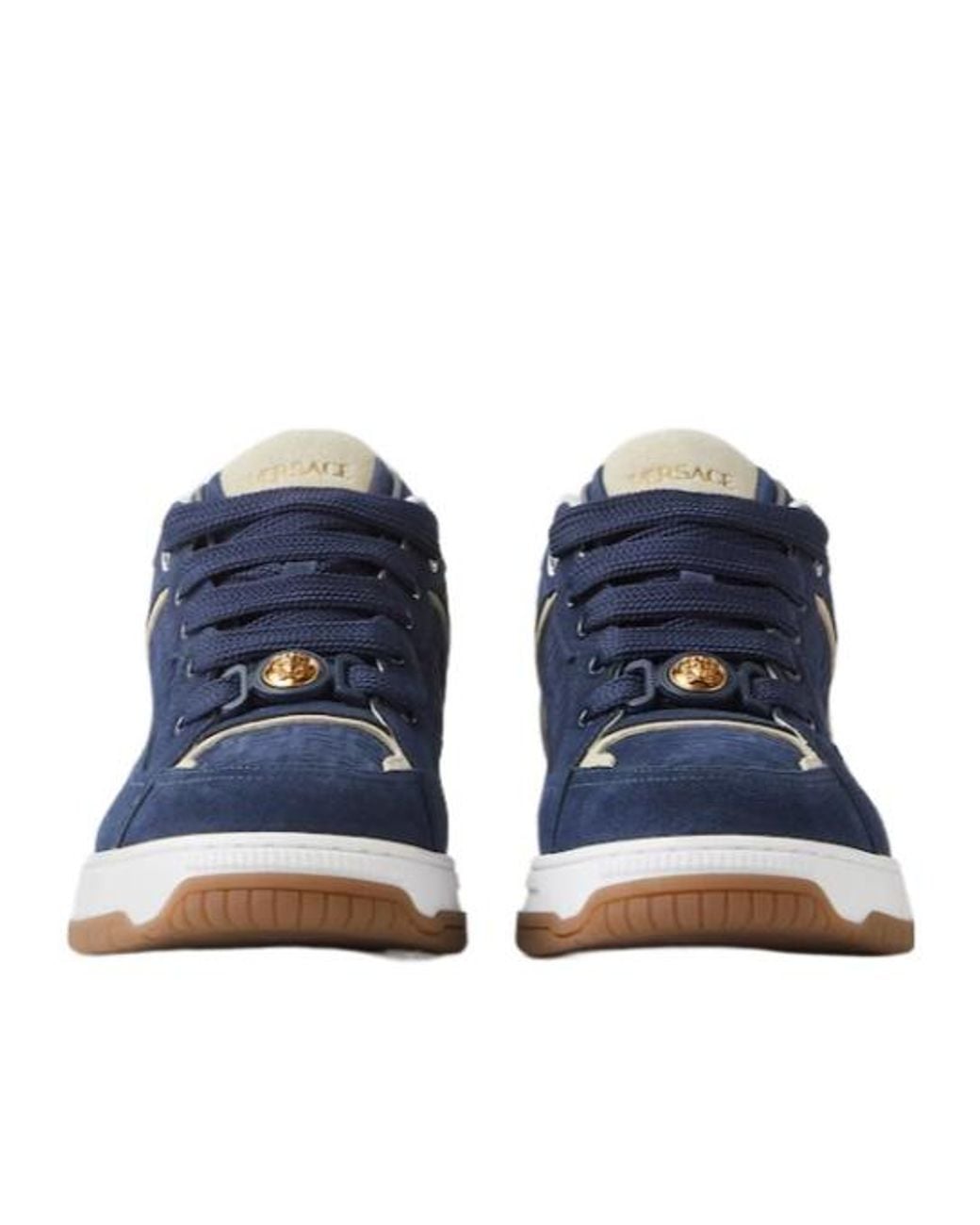 Versace Blue Biggie Basket Low Top Sneakers for men