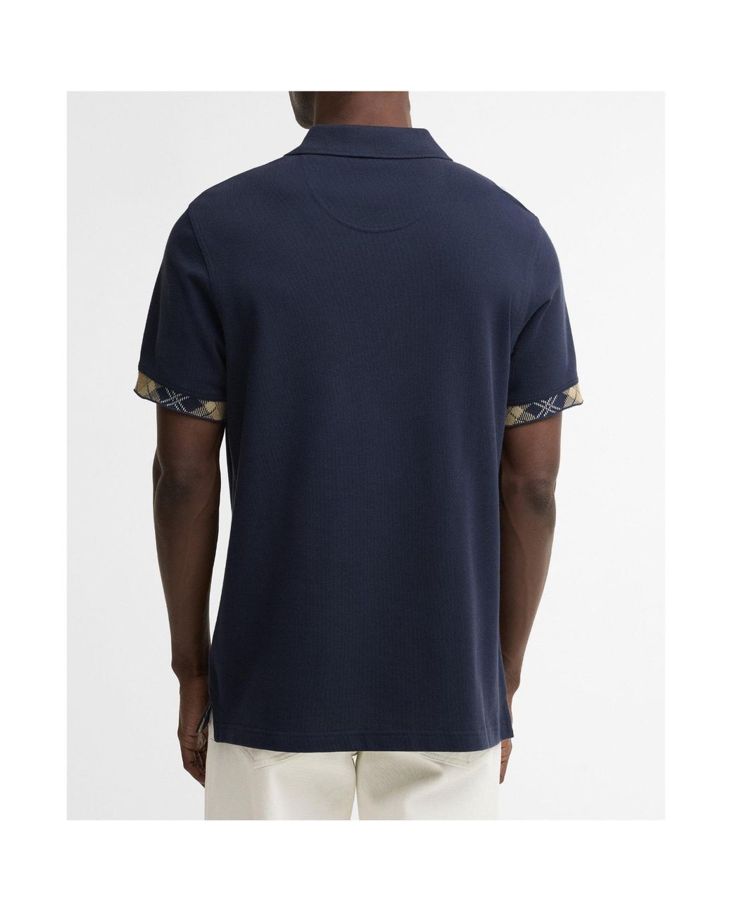 Barbour Blue Checked Polo Shirt for men