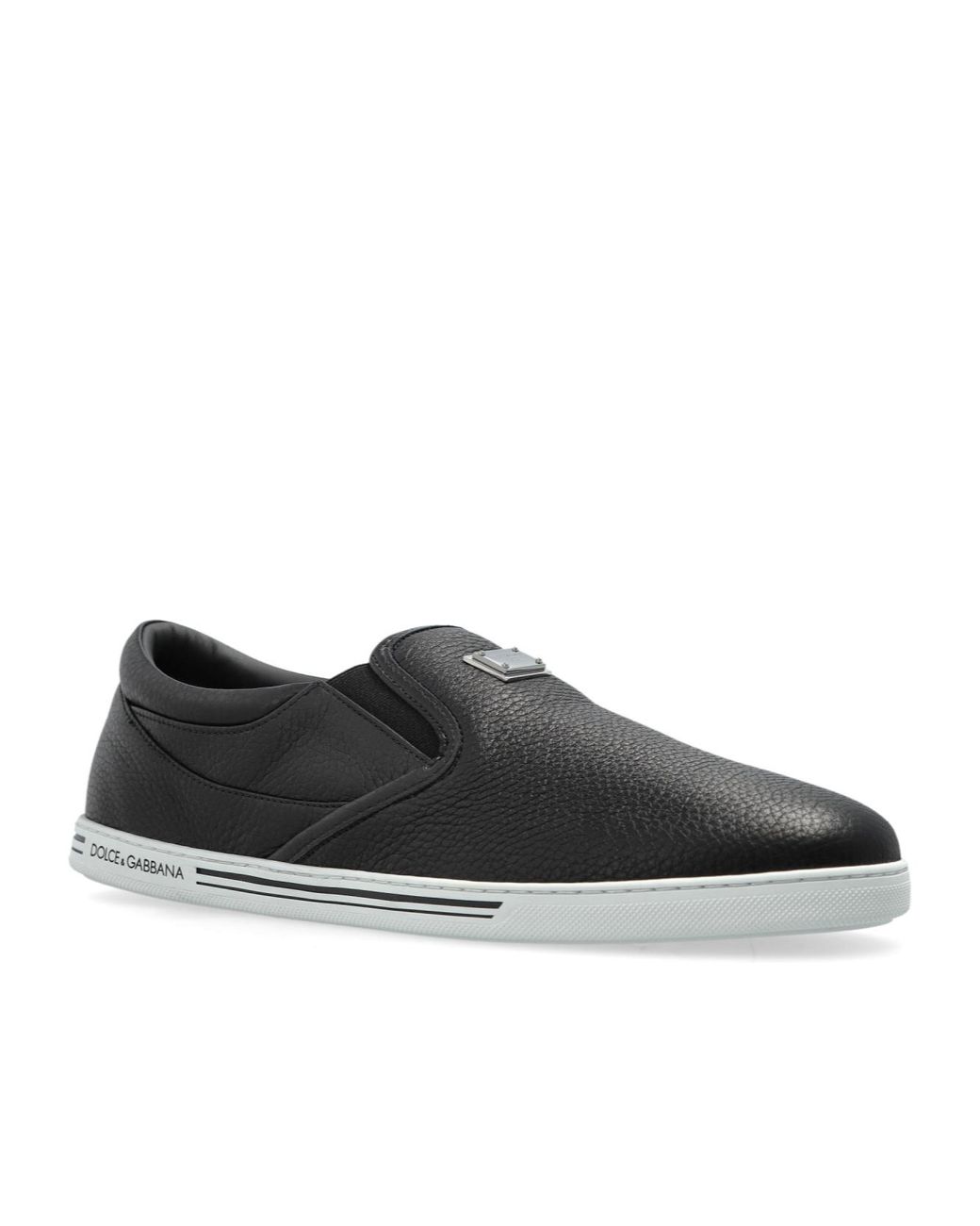 Dolce & Gabbana Black Saint Tropez Round Toe Sneakers for men