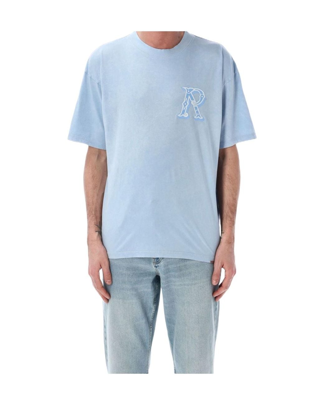 Represent Blue Western Initial Relaxed T-Shirt for men