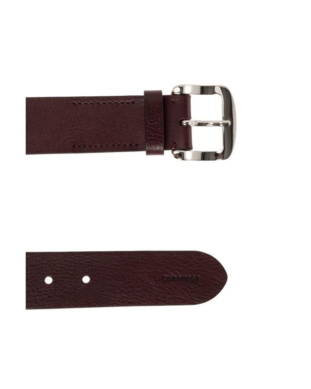 DSquared² White Textured Leather Belt