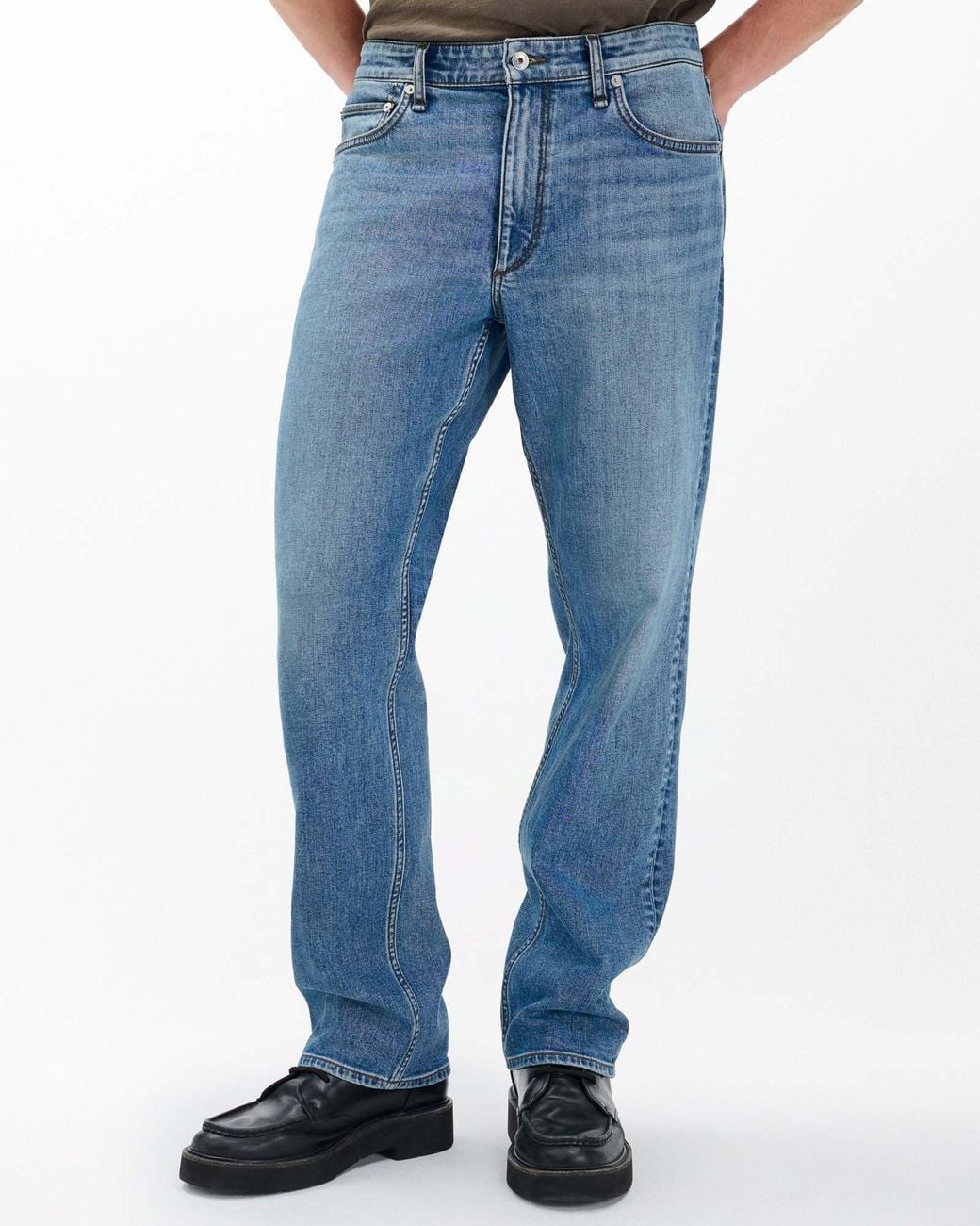 Rag & Bone Blue Belt Loop Jeans for men