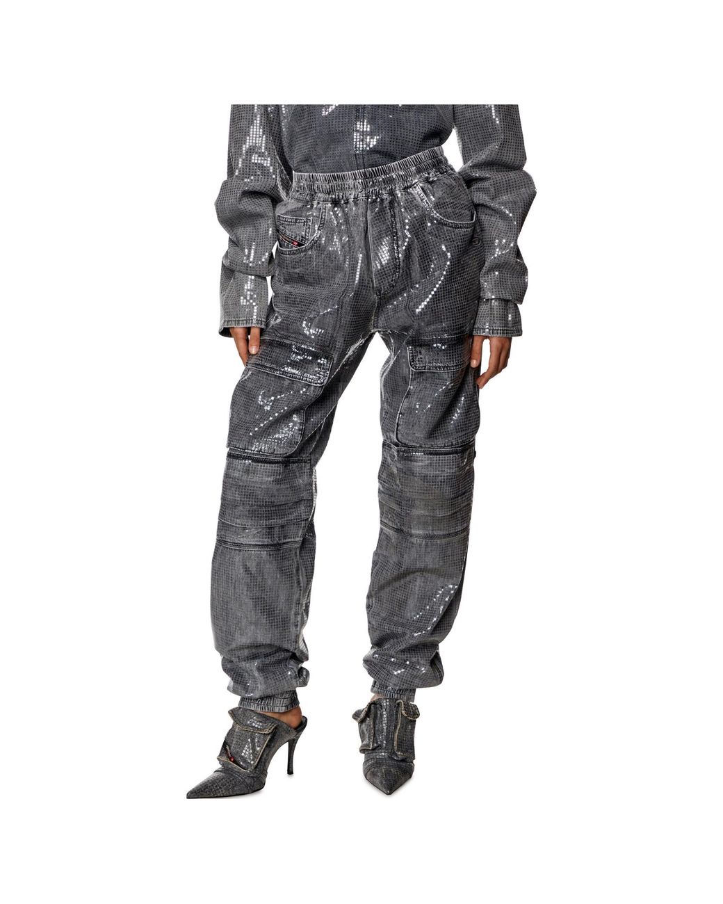 DIESEL Gray D-Mirt 0Pgac Straight-Leg Cargo Jeans
