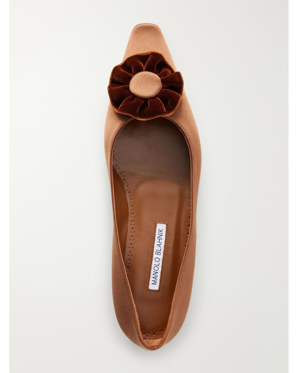Manolo Blahnik Brown Handmade Ballet Flats