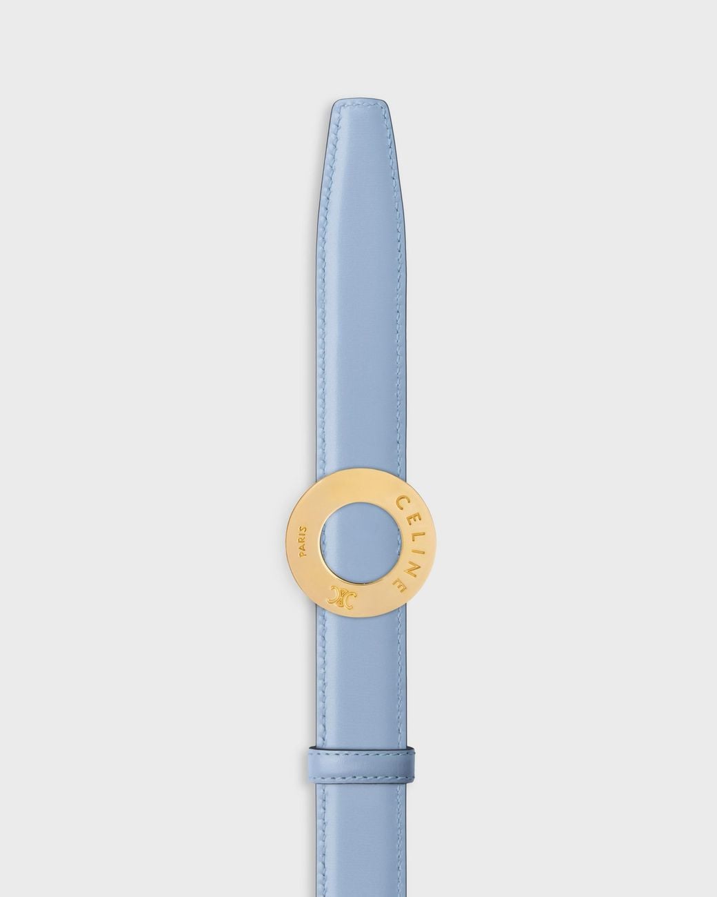 Céline White 25Mm Double-Sided Leather Belt With Disc Buckle