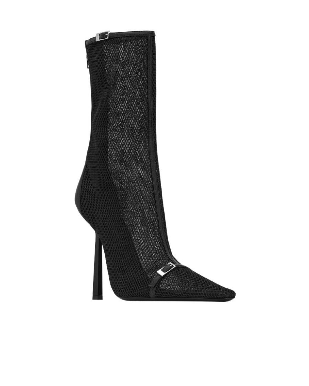 Saint Laurent Black Oxalis Pointed Toe Boots