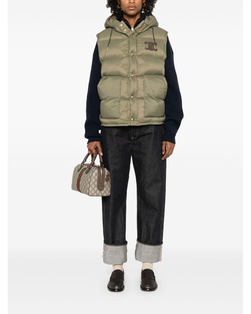 Céline Green Sleeveless Down Jacket