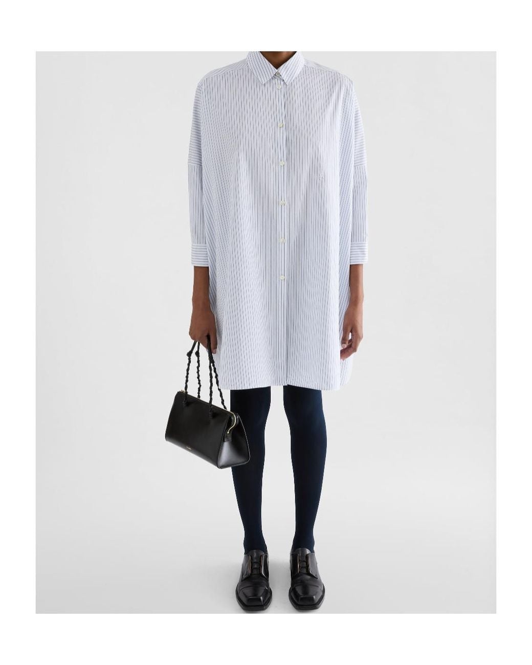 Jil Sander Blue Pinstriped Poplin Shirt