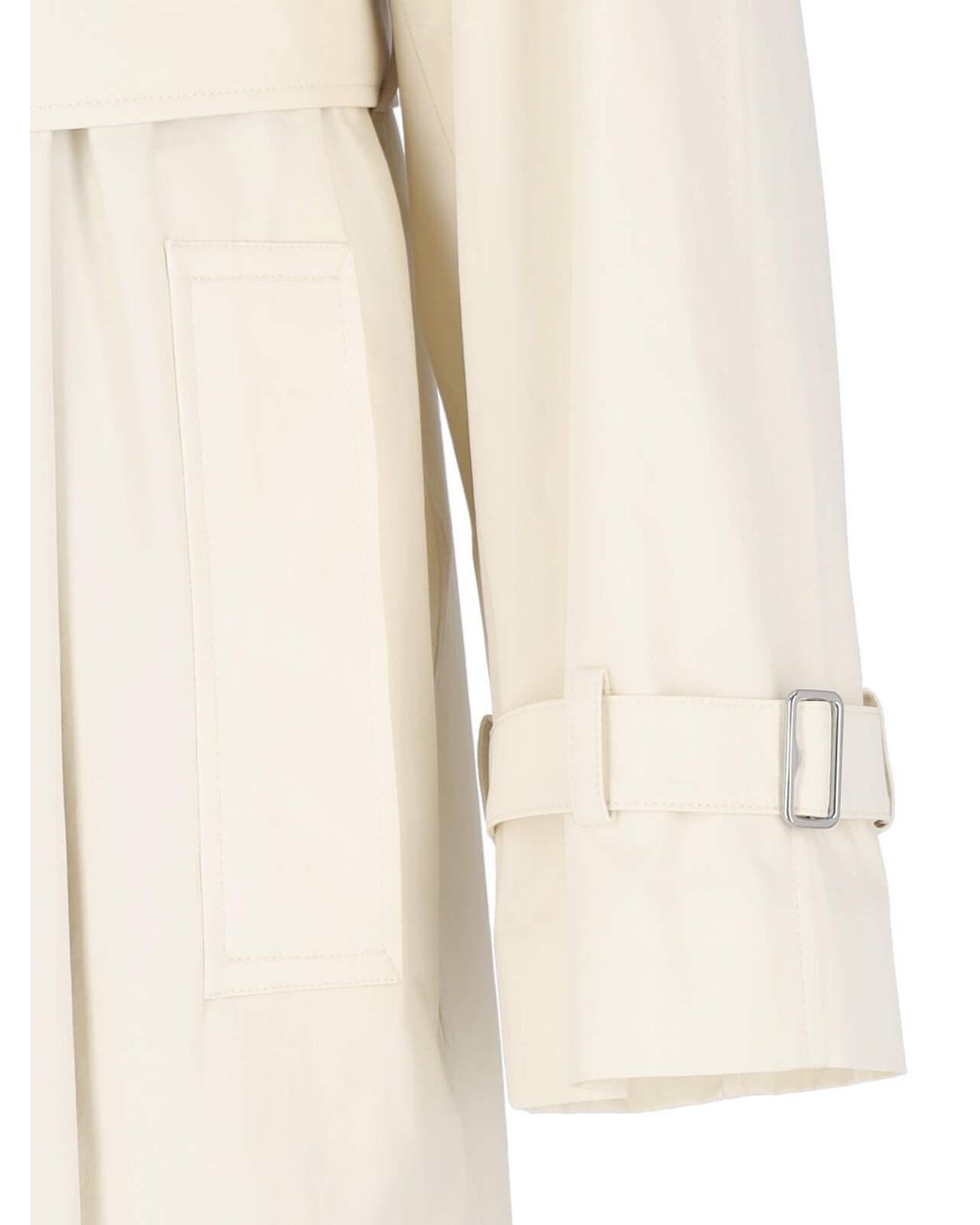 Burberry White Double-Breasted Belted Trench Coat