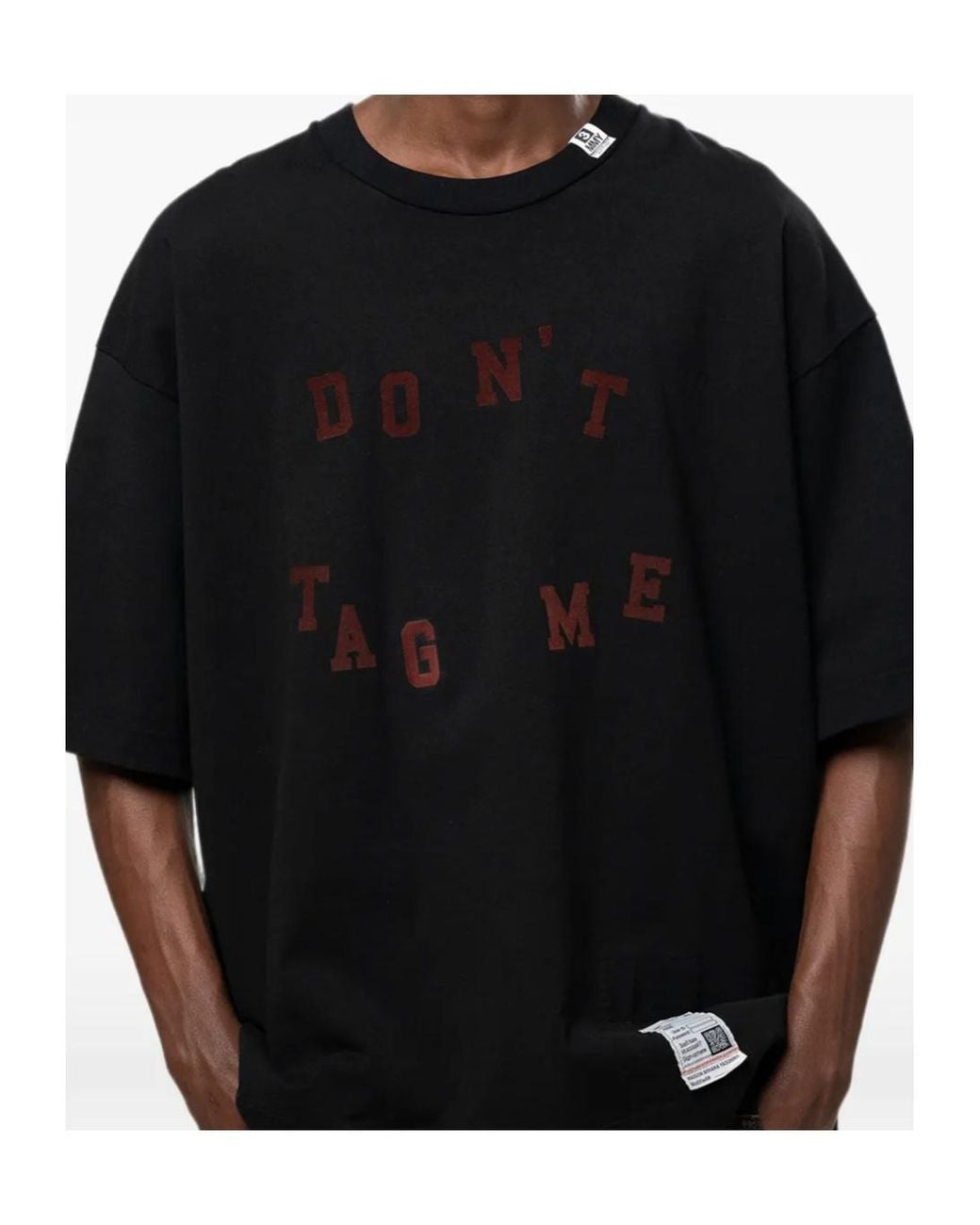 Maison Mihara Yasuhiro Black Don'T Tag Me. Flocky-Print T-Shirt for men