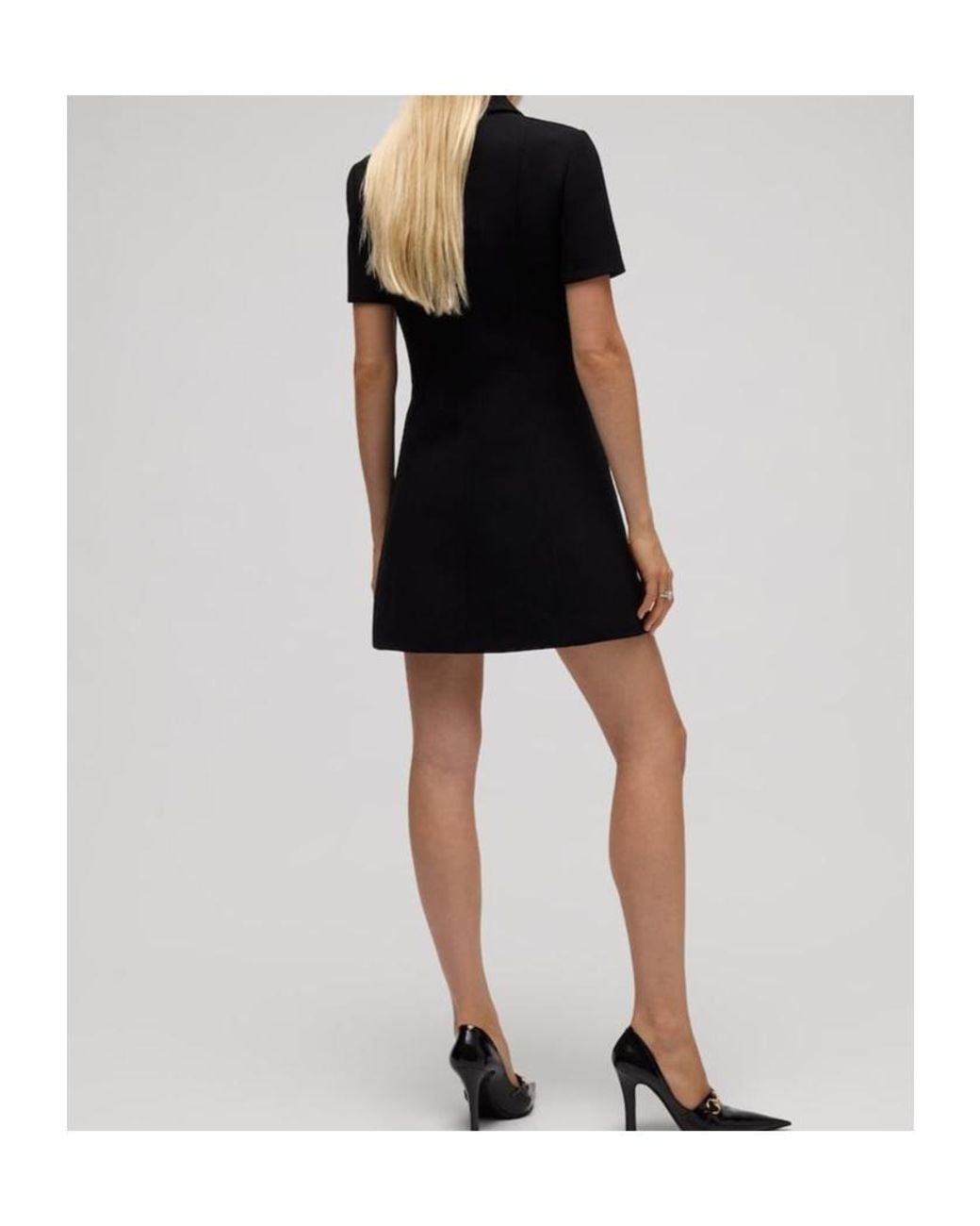 Gucci Black Crêpe Wool Polo Dress With Horsebit