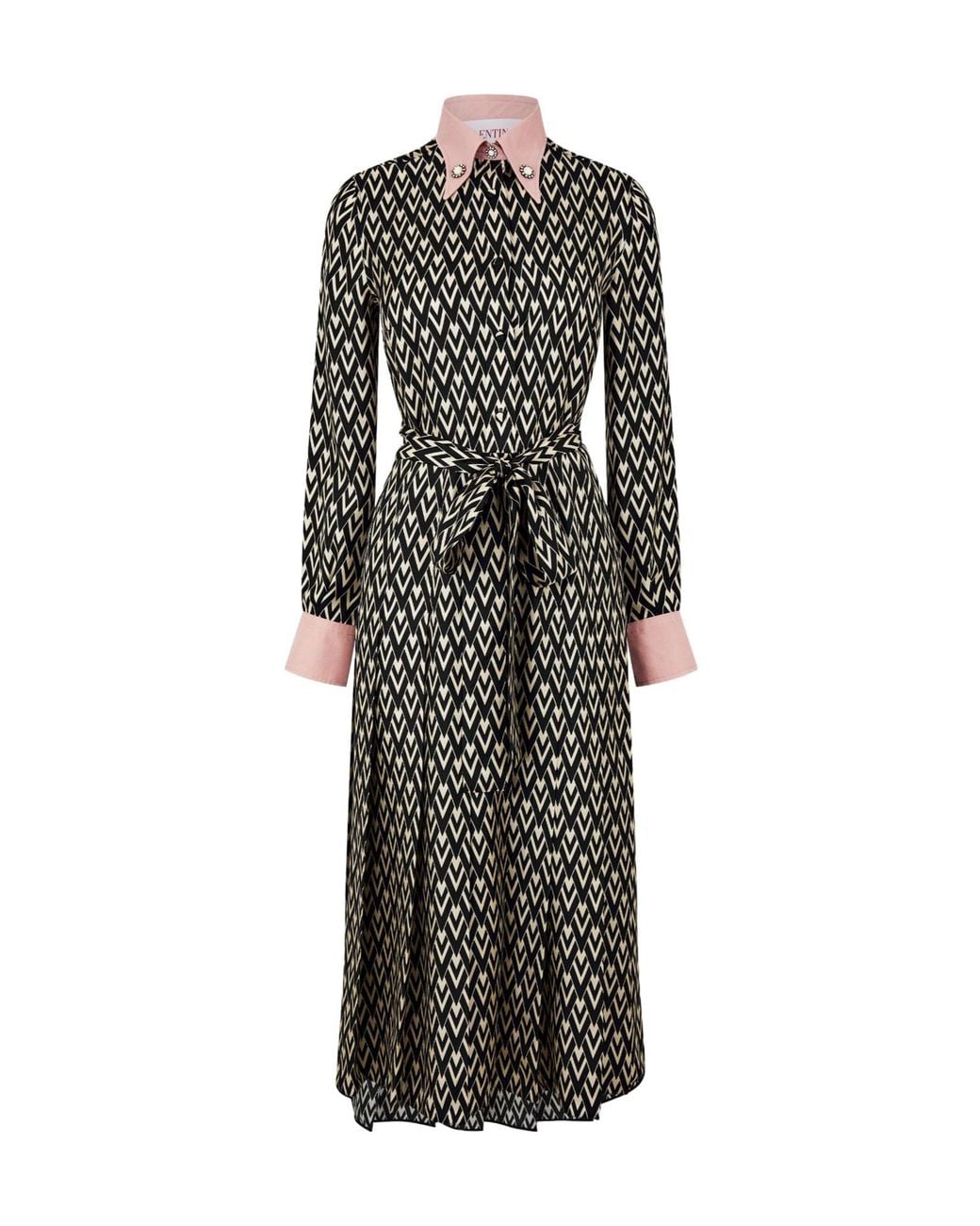 Valentino Black Vlogo Midi Dress