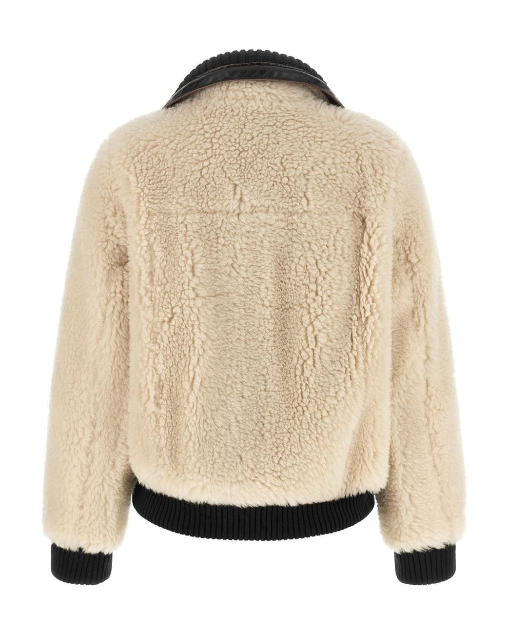 Sacai Black Shearling Effect Wool Jacket