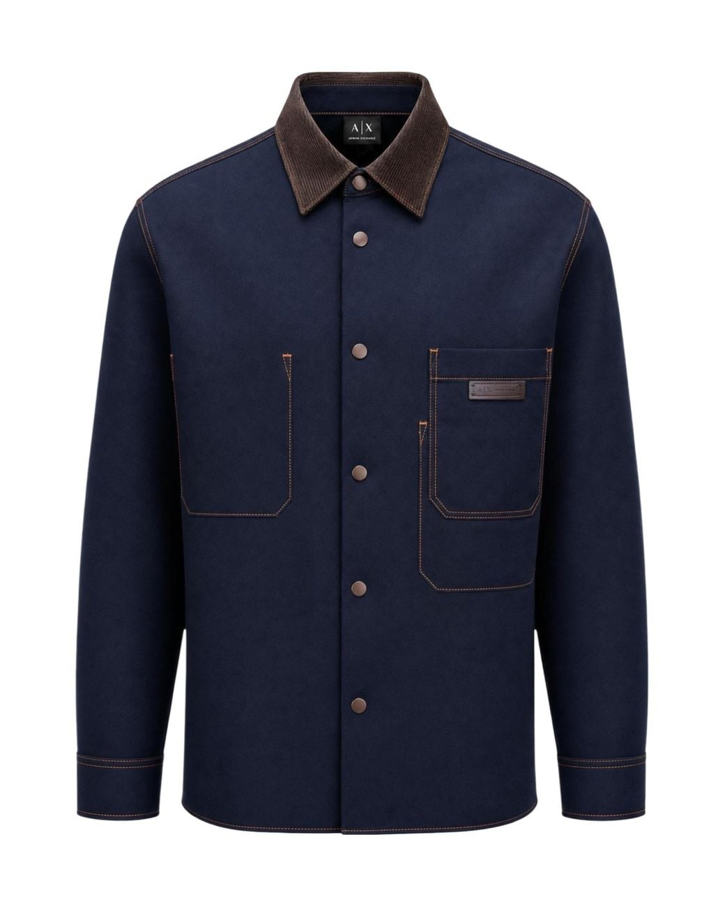ARMANI EXCHANGE Blue Long-Sleeved Shirt for men